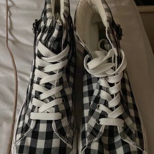 Black and white high top sneakers never worn